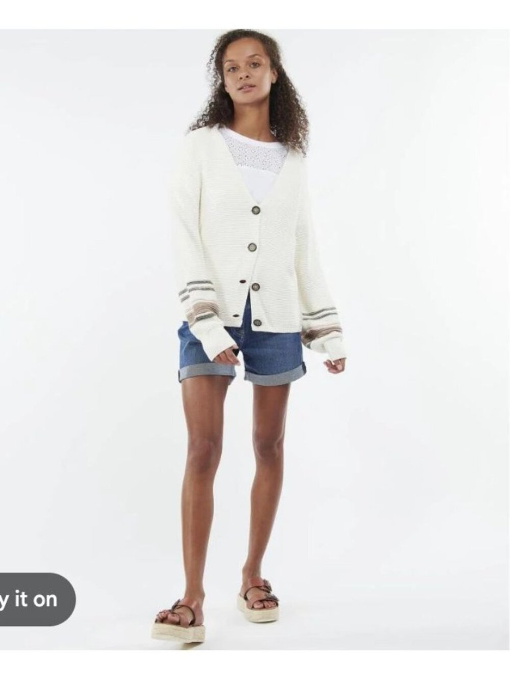 barbour seaholly knit cardigan cloud